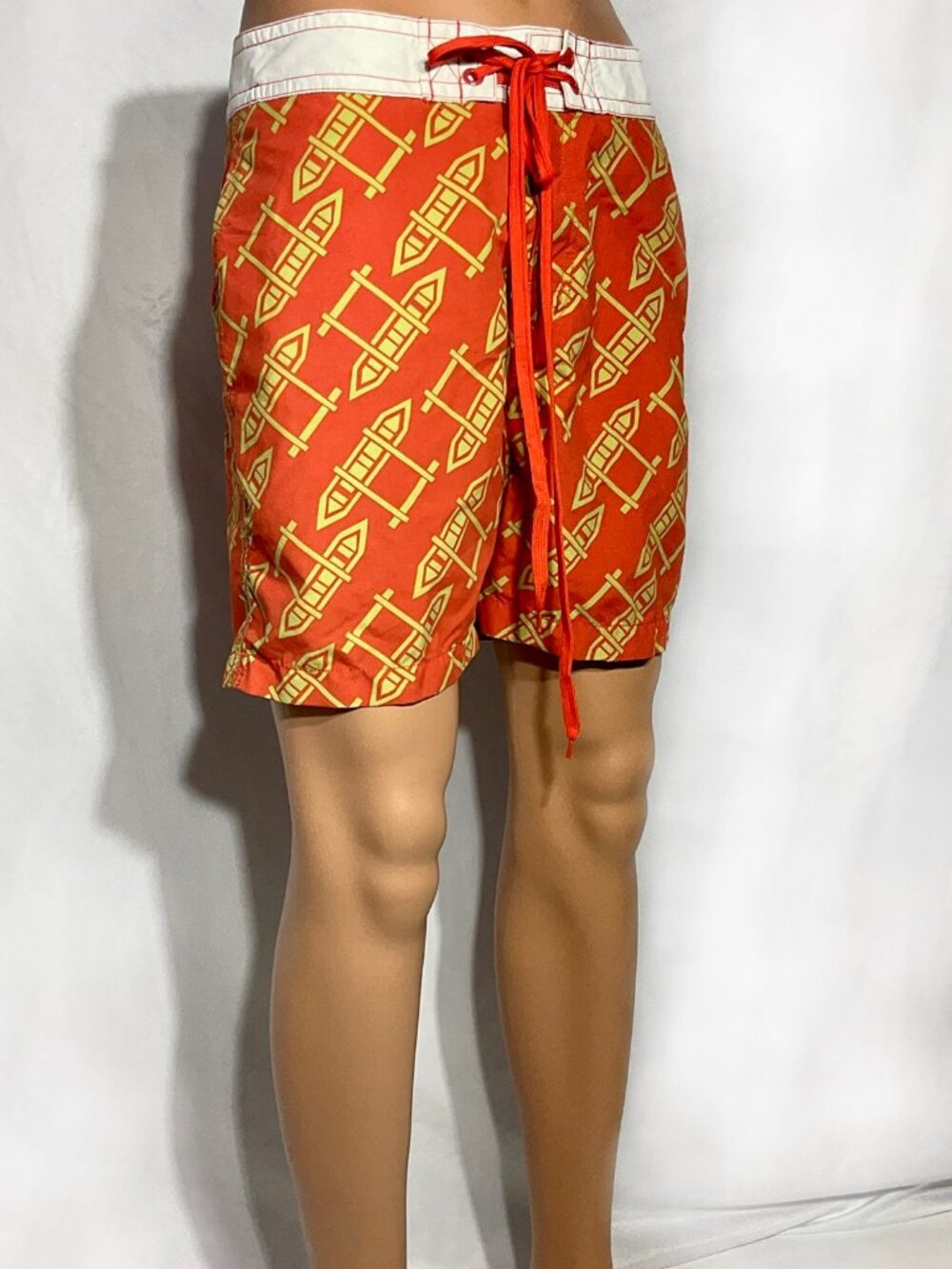 Reyn Spooner Sz 30 Men's Swim Trunks Orange Retro Surfer